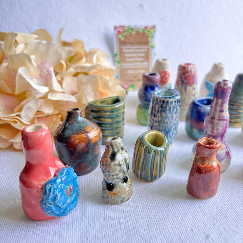🌿 Mini Ceramic Vase Fridge Magnet – Small Pot Flower Decoration