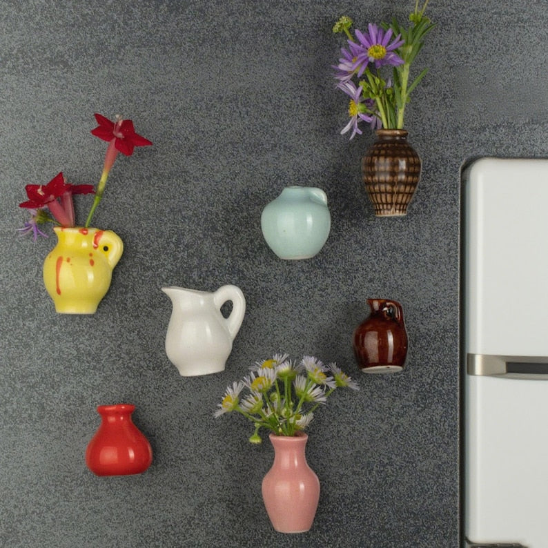 Mini Dried Flower Ceramic Fridge Magnet – Handmade & Personalized