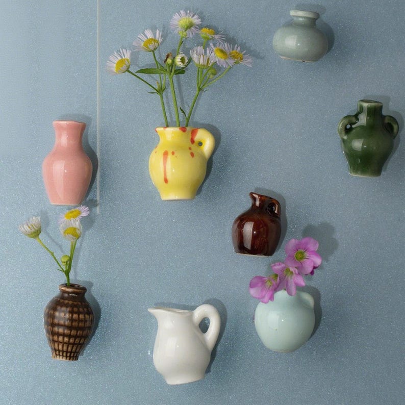 Mini Dried Flower Ceramic Fridge Magnet – Handmade & Personalized